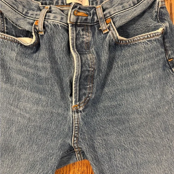 AGOLDE Riley Crop in mid-blue - Picture 2 of 5